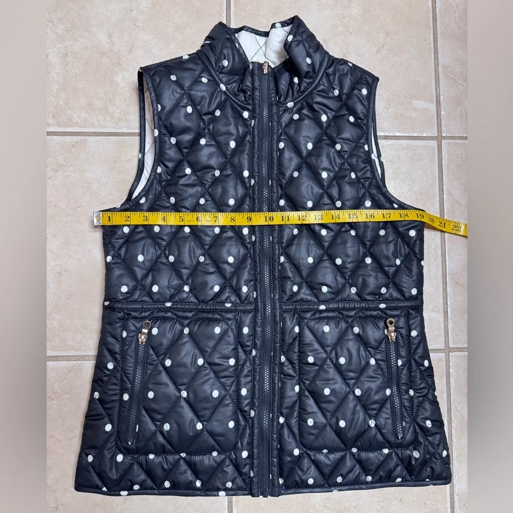 Kate Spade New York Reversible Quilted Polka Dot Sleeveless Vest - Black